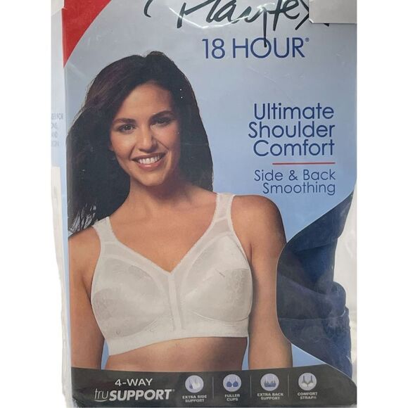 Playtex Women's Blue 18 Hour Ultimate Shoulder Comfort Bra Size 44D NWT - Picture 5 of 7